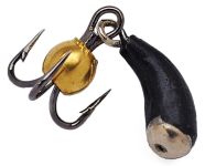 Мормишка Вольфрамова Володимирська "Диявол-Уралочка з підвісним трійником з латунною кулькою" з/к - 3 мм - 0,55 г - Арт.34