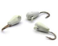 Мормишка Вольфрам Крапля Фарбована - Біла - 10 шт./уп