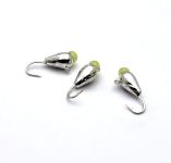 Мормишка Вольфрам Крапля з каменем - Світле срібло