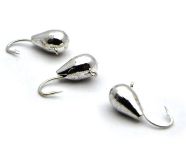 Мормишка Вольфрам Крапля - Світле срібло - 10 шт./уп