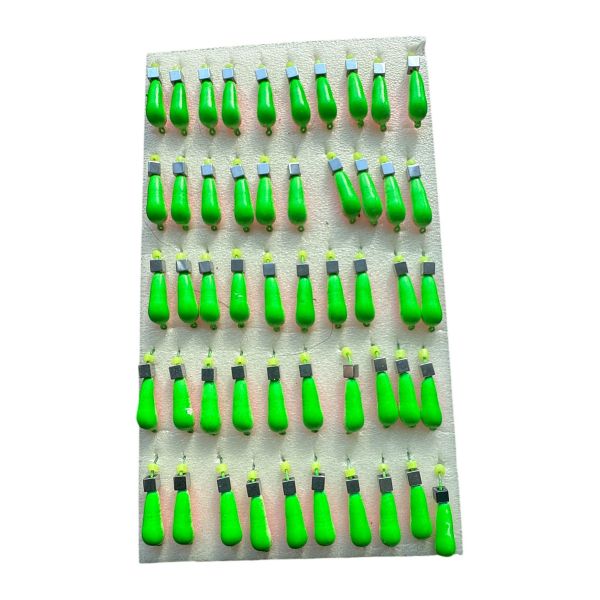 Мормышка Вольфрамовая "Латышка" Грушка - С кубиком серебро - Ø3,3 мм - 0,7 г - Зелено-красный - Латвия