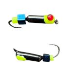 Мормишка Вольфрамова "Латишка" Гвоздик - Котяче око з кубиком блакитний - Ø2,2 мм - 0,5 г - Чорний - Латвія