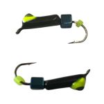 Мормишка Вольфрамова "Латишка" Гвоздик - Котяче око з кубиком блакитний - Ø3,5 мм - 0,5 г - Чорний - Латвія