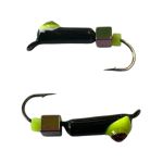 Мормишка Вольфрамова "Латишка" Гвоздик - Котяче око з кубиком хамелеон - Ø2,2 мм - 0,5 г - Чорний - Латвія