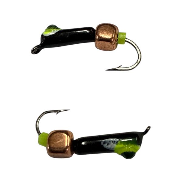 Мормишка Вольфрамова "Латишка" Гвоздик - Котяче око з кубиком мідь - Ø2,3 мм - 0,5 г - Чорне - Латвія