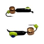 Мормишка Вольфрамова "Латишка" Гвоздик - Котяче око з кубиком мідь - Ø2,2 мм - 0,5 г - Чорний - Латвія