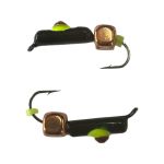 Мормишка Вольфрамова "Латишка" Гвоздик - Котяче око з кубиком мідь - Ø2,2 мм - 0,5 г - Чорний - Латвія