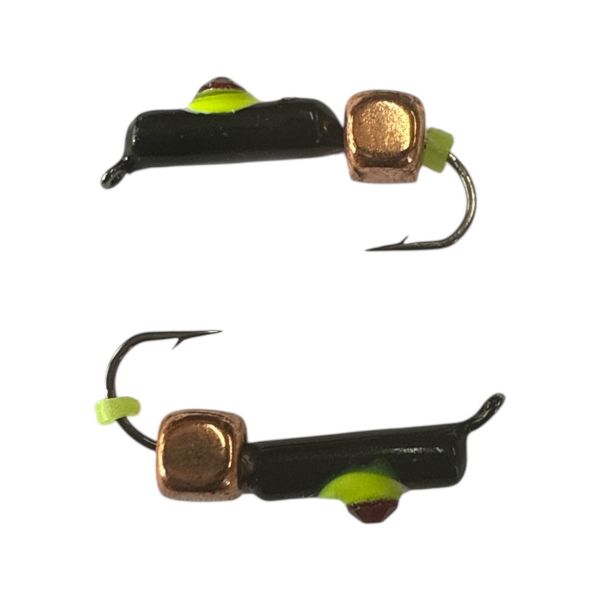 Мормишка Вольфрамова "Латишка" Гвоздик - Котяче око з кубиком мідь - Ø2,2 мм - 0,5 г - Чорний - Латвія