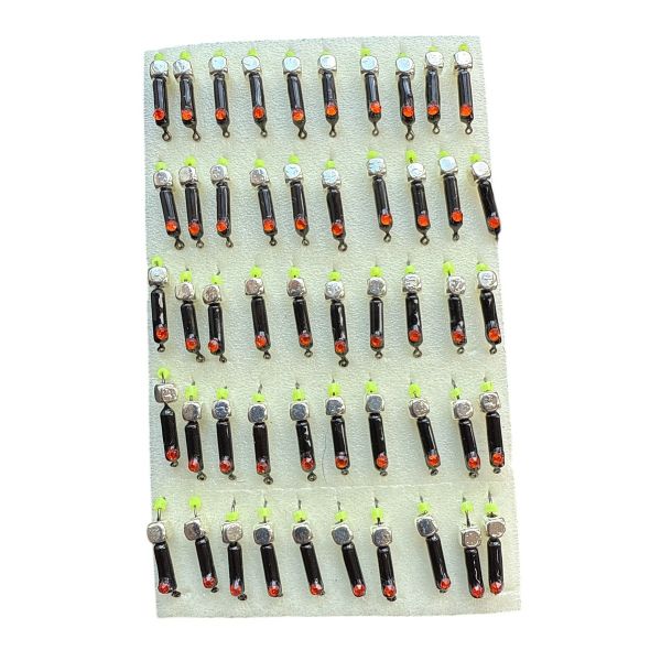 Мормишка Вольфрамова "Латишка" Гвоздик - Котяче око з кубиком срібло - Ø2,2 мм - 0,5 г - Чорний - Латвія