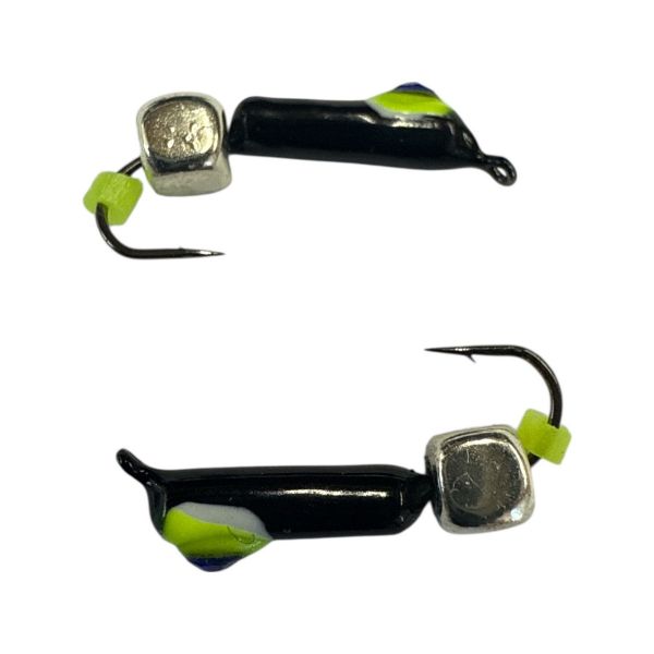 Мормишка Вольфрамова "Латишка" Гвоздик - Котяче око з кубиком срібло - Ø2,3 мм - 0,5 г - Чорний - Латвія