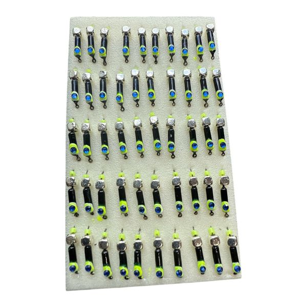 Мормишка Вольфрамова "Латишка" Гвоздик - Котяче око з кубиком срібло - Ø2,3 мм - 0,5 г - Чорний - Латвія