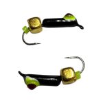 Мормишка Вольфрамова "Латишка" Гвоздик - Котяче око з кубиком золото - Ø2,2 мм - 0,5 г - Чорне - Латвія