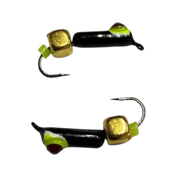 Мормишка Вольфрамова "Латишка" Гвоздик - Котяче око з кубиком золото - 0,5 г - МК1093