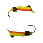 Мормишка Вольфрамова "Латишка" Гвоздик - Котяче око з кубиком золото - Ø2,2 мм - 0,5 г - Жовто-червоне - Латвія