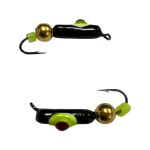 Мормишка Вольфрамова "Латишка" Гвоздик - Котяче око з кулькою золото - Ø2,4 мм - 0,5 г - Чорний - Латвія