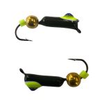 Мормишка Вольфрамова "Латишка" Гвоздик - Котяче око з кулькою золото - Ø2,1 мм - 0,5 г - Чорний - Латвія