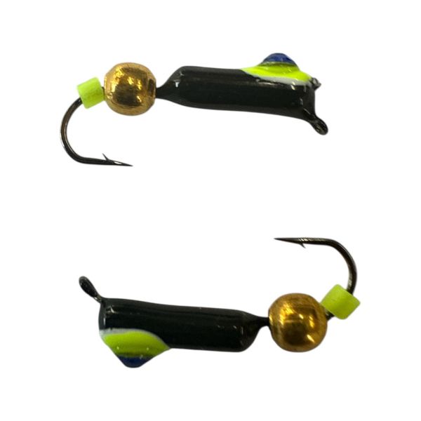 Мормишка Вольфрамова "Латишка" Гвоздик - Котяче око з кулькою золото - Ø2,1 мм - 0,5 г - Чорний - Латвія