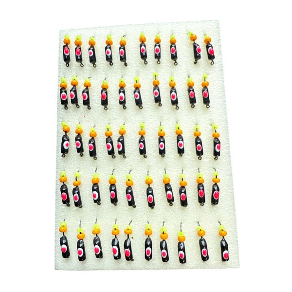 Мормишка Вольфрамова "Латишка" Гвоздик - Міні з бісером - Ø2,1 мм - 0,3 г - Чорний - Латвія