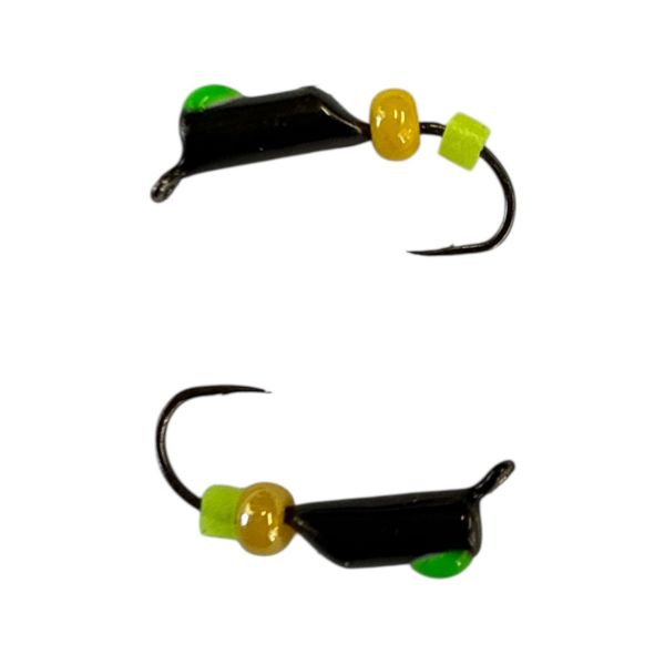 Мормишка Вольфрамова "Латишка" Гвоздик - Міні з бісером - Ø2 мм - 0,3 г - Чорний - Латвія