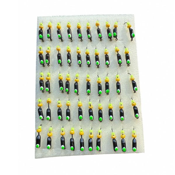 Мормишка Вольфрамова "Латишка" Гвоздик - Міні з бісером - Ø2 мм - 0,3 г - Чорний - Латвія