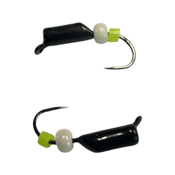 Мормишка Вольфрамова "Латишка" Гвоздик - Міні з намистинкою - Ø2 мм - 0,3 г - Чорний - Латвія