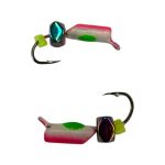 Мормишка Вольфрамова "Латишка" Гвоздик - Міні з кубиком хамелеон - Ø2,1 мм - 0,3 г - Рожево-біло-зелений - Латвія