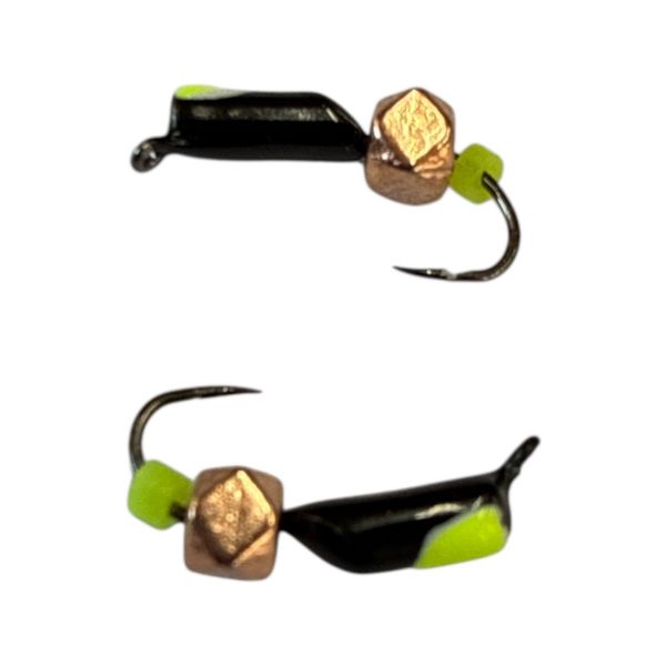 Мормишка Вольфрамова "Латишка" Гвоздик - Міні з кубиком мідь - Ø2,1 мм - 0,4 г - Чорний - Латвія