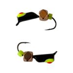 Мормишка Вольфрамова "Латишка" Гвоздик - Міні з кубиком мідь - Ø2,1 мм - 0,4 г - Чорний - Латвія