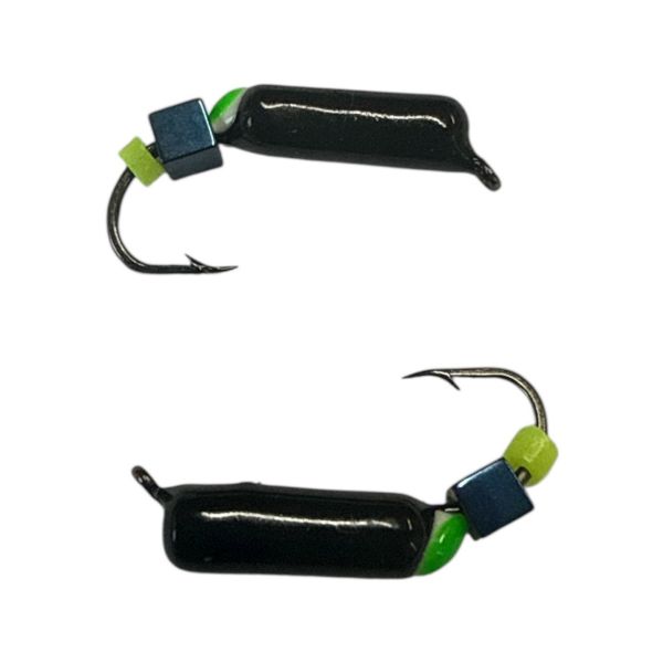 Мормишка Вольфрамова "Латишка" Гвоздик - З кубиком блакитний - Ø2,7 мм - 0,7 г - Чорний - Латвія