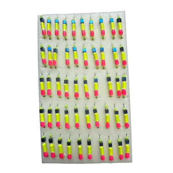 Мормышка Вольфрамовая "Латышка" Гвоздик - С кубиком голубой - Ø2,2 мм - 0,5 г - Желтый - Латвия