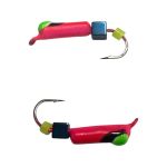 Мормишка Вольфрамова "Латишка" Гвоздик - З кубиком блакитний - Ø2,2 мм - 0,5 г - Рожевий - Латвія