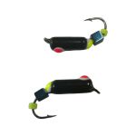 Мормишка Вольфрамова "Латишка" Гвоздик - З кубиком блакитний - Ø3 мм - 1,1 г - Чорний з біло-червоною точкою - Латвія