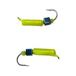 Мормишка Вольфрамова "Латишка" Гвоздик - З кубиком блакитний - Ø2,2 мм - 0,5 г - Жовтий - Латвія