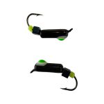 Мормишка Вольфрамова "Латишка" Гвоздик - З кубиком блакитний - Ø2,7 мм - 0,8 г - Чорний з біло-зеленою крапкою - Латвія