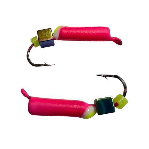 Мормышка Вольфрамовая "Латышка" Гвоздик - С кубиком хамелеон - Ø2,1 мм - 0,5 г - Красный - Латвия