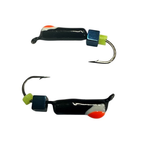 Мормышка Вольфрамовая "Латышка" Гвоздик - С кубиком хамелеон - Ø2,2 мм - 0,5 г - Чёрный - Латвия