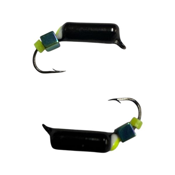 Мормышка Вольфрамовая "Латышка" Гвоздик - С кубиком хамелеон - Ø2,9 мм - 1 г - Чёрный - Латвия