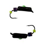 Мормишка Вольфрамова "Латишка" Гвоздик - З кубиком хамелеон - Ø2,7 мм - 0,7 г - Чорний з біло-зеленою точкою - Латвія