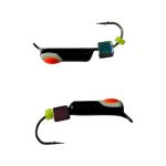 Мормишка Вольфрамова "Латишка" Гвоздик - З кубиком хамелеон - Ø2,2 мм - 0,5 г - Чорний з біло-червоною точкою - Латвія