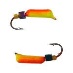 Мормишка Вольфрамова "Латишка" Гвоздик - З кубиком хамелеон - Ø2,5 мм - 0,5 г - Червоно-жовтий - Латвія