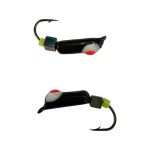 Мормишка Вольфрамова "Латишка" Гвоздик - З кубиком хамелеон - Ø2,7 мм - 0,7 г - Чорний з біло-червоною крапкою - Латвія