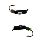 Мормишка Вольфрамова "Латишка" Гвоздик - З кубиком хамелеон - Ø2,7 мм - 0,7 г - Чорний з біло-фіолетовою точкою - Латвія