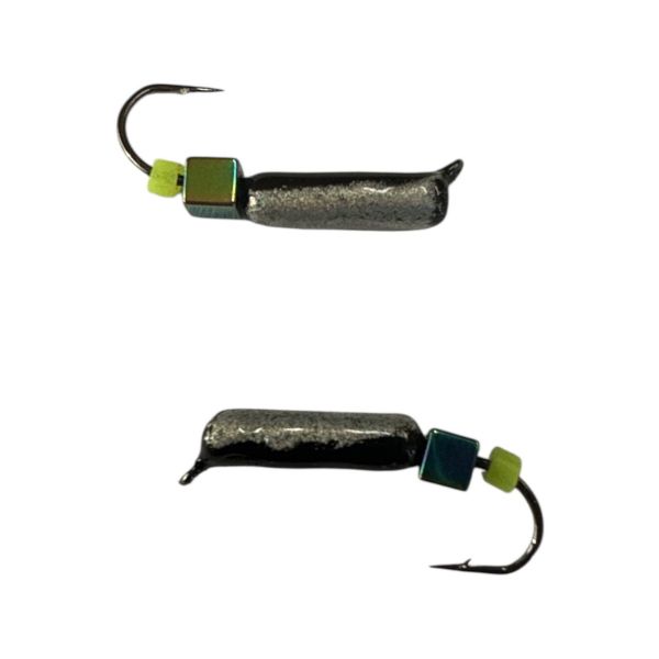 Мормишка Вольфрамова "Латишка" Гвоздик - З кубиком хамелеон - Ø2,3 мм - 0,5 г - Сіро-чорний - Латвія