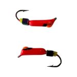 Мормишка Вольфрамова "Латишка" Гвоздик - З кубиком хамелеон - Ø2,3 мм - 0,5 г - Червоний з чорно-червоною точкою - Латвія