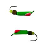 Мормишка Вольфрамова "Латишка" Гвоздик - З кубиком хамелеон - Ø2,2 мм - 0,5 г - Зелено-червоний - Латвія