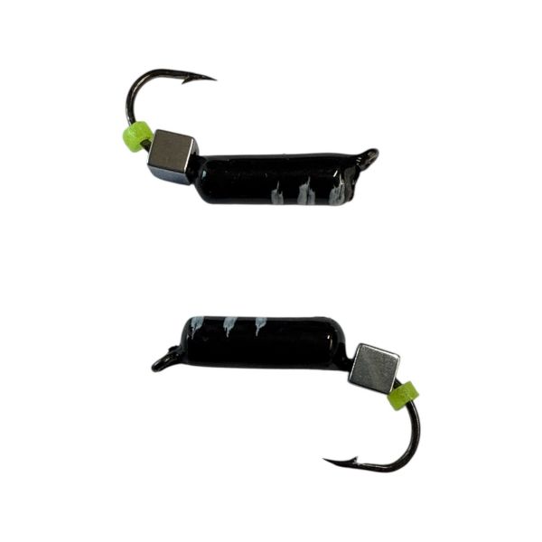 Мормишка Вольфрамова "Латишка" Гвоздик - З кубиком срібло - Ø2,7 мм - 0,7 г - Чорно-білий - Латвія