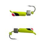 Мормишка Вольфрамова "Латишка" Гвоздик - З кубиком срібло - Ø2,2 мм - 0,5 г - Жовтий з чорно-біло-червоною точкою - Латвія