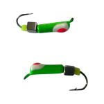 Мормишка Вольфрамова "Латишка" Гвоздик - З кубиком срібло - Ø2,2 мм - 0,5 г. - Зелений з біло-червоною точкою - Латвія