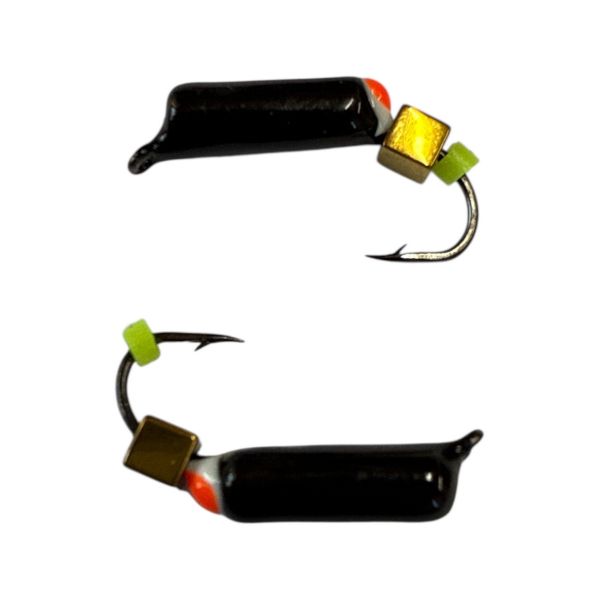 Мормишка Вольфрамова "Латишка" Гвоздик - З кубиком золото - Ø3 мм - 1 г - Чорний - Латвія