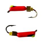 Мормишка Вольфрамова "Латишка" Гвоздик - З кубиком золото - Ø2,3 мм - 0,5 г - Червоний із чорно-жовтою точкою - Латвія